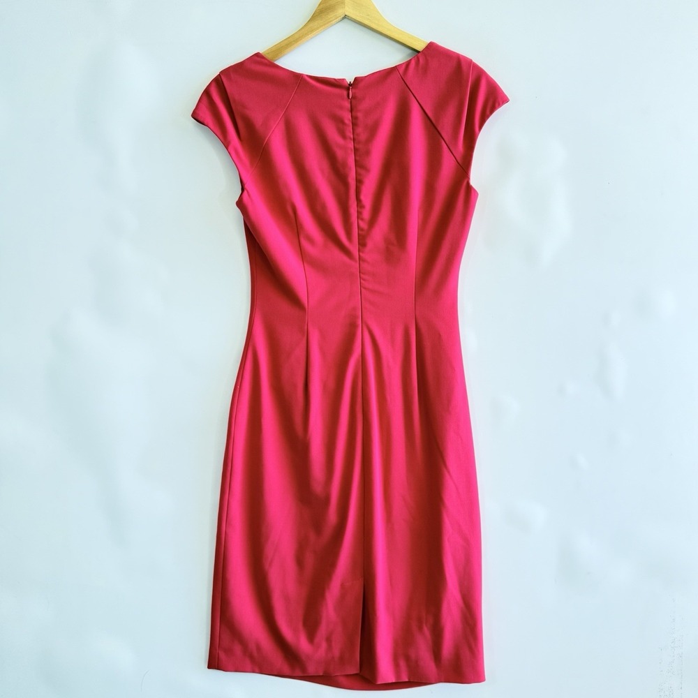 Calvin Klein Dress Womens 4 Fuchsia Pink Ruched Side Sheath Barbiecore Chic - Picture 7 of 10